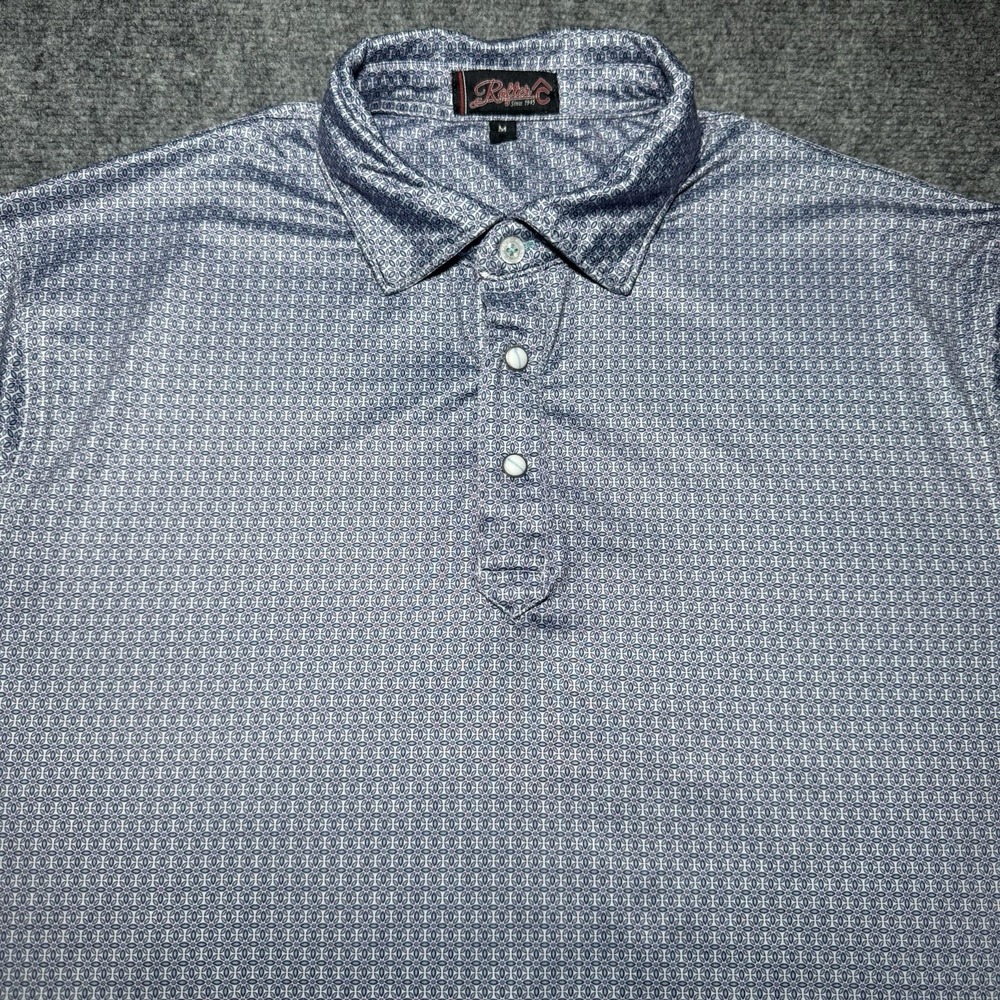 Rafter C Polo Pearl Button Snap Geometric Performance Western Men Medium Gray